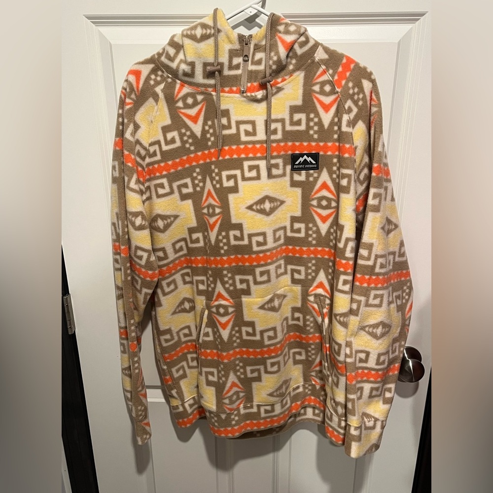 Massive Outdoor tribal print fleece sweatshirt.